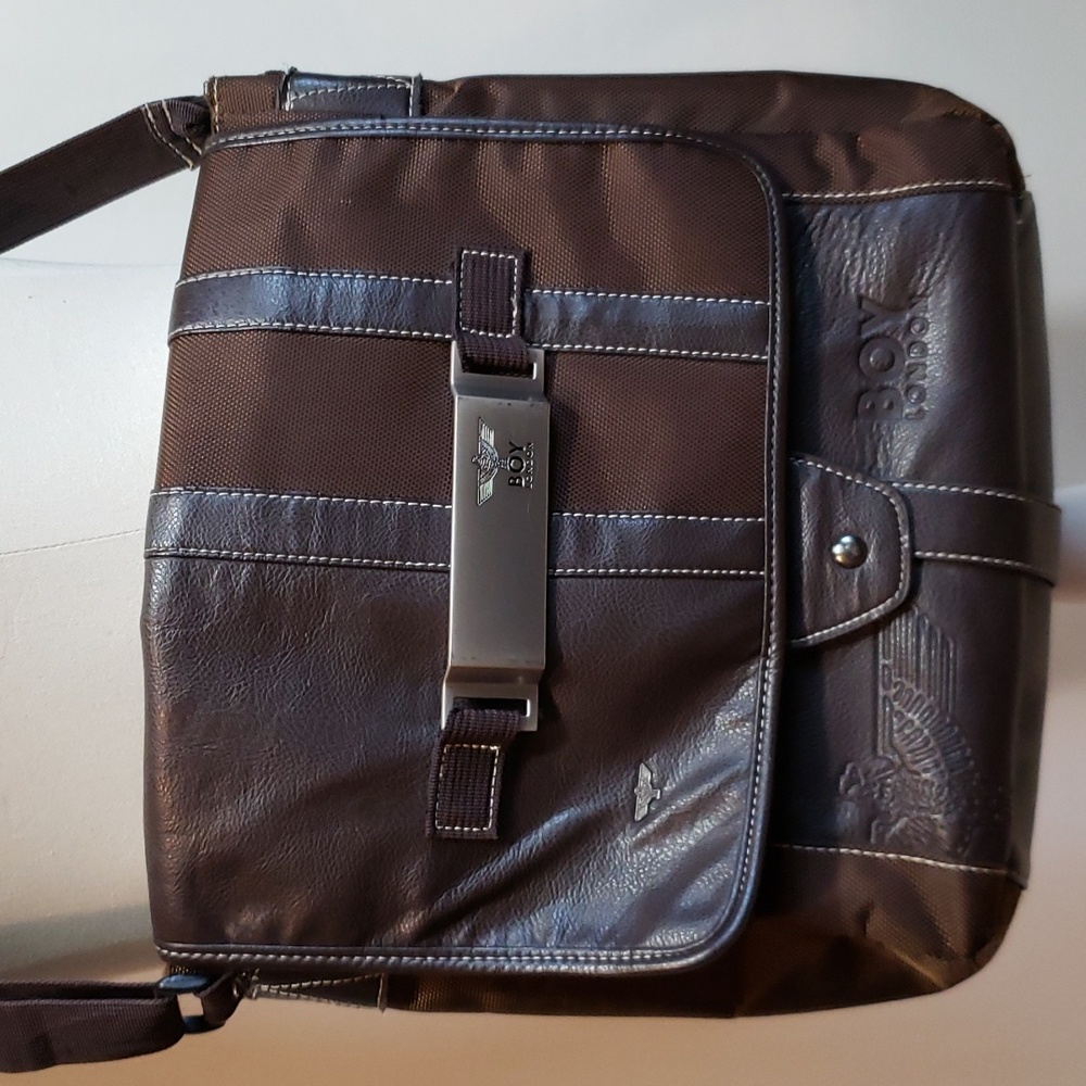 BOY LONDON Messenger Bag Faux Leather and Cordura